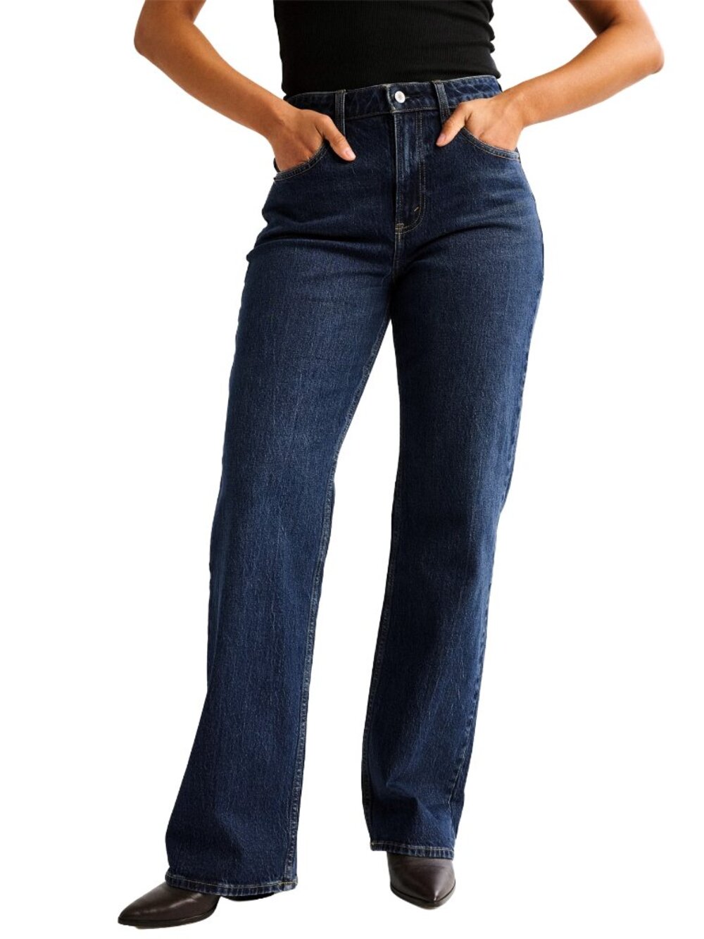 Abercrombie & Fitch Curve Love High Rise 90s Relaxed Jean — Size 29/34 | Dark Wa
